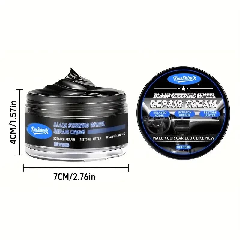 Q19 Repair Paste for Car Steering Wheels - Restores Black Gloss, Removes Peeling & Cracking, Plastic-Like Finish, Easy Applicati
