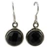 [Q5697] - Silver 'Heaven' Onyx Handcrafted Earrings - 12 Mm