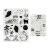 2pcs Clear Stamps Pumpkin Sheepdog Pattern TPR Transparent Decorative Card Making Stamps for DIY
