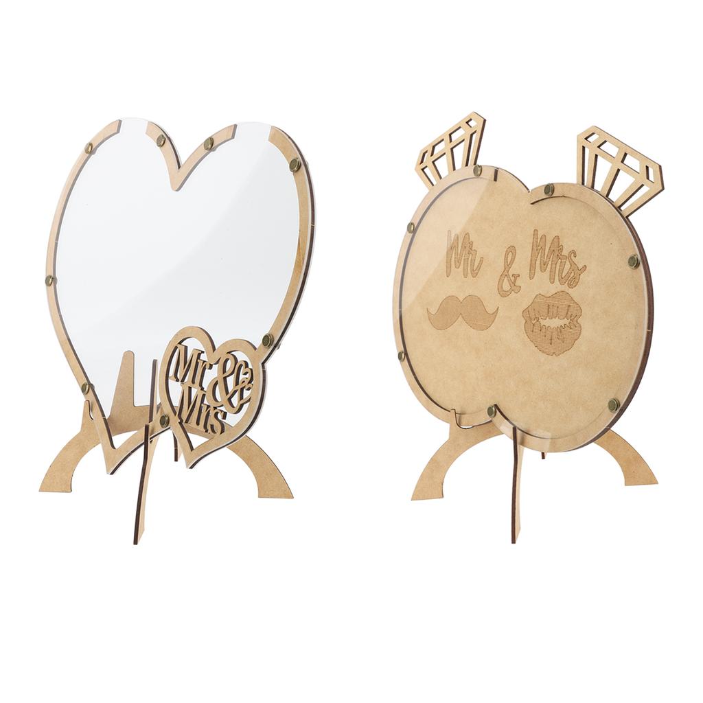 Wedding Guest Book Wooden Unique with 100pcs Hearts Wedding Guest Book Drop Box for Wedding Receptio