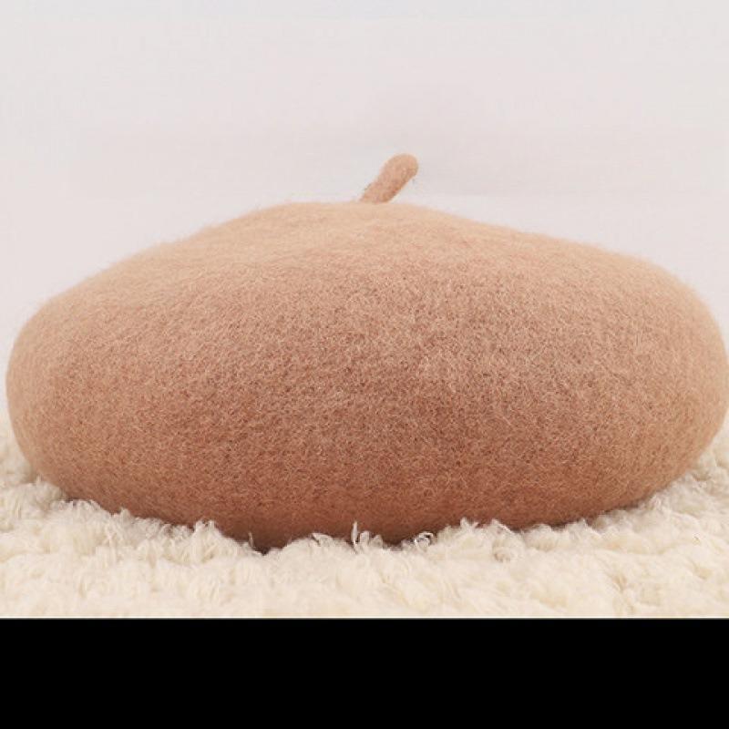New Women's Korean Style Fashionable Spring Autumn Yarns Beret Hat Solid Color Thickened Warm Vintage Artistic Hats