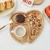 Heart-shaped Solid Wooden Tray Creative Double Love Cake Salad Coffee Cup Tray Snacks Candy Fruit Plate Christmas Decoration