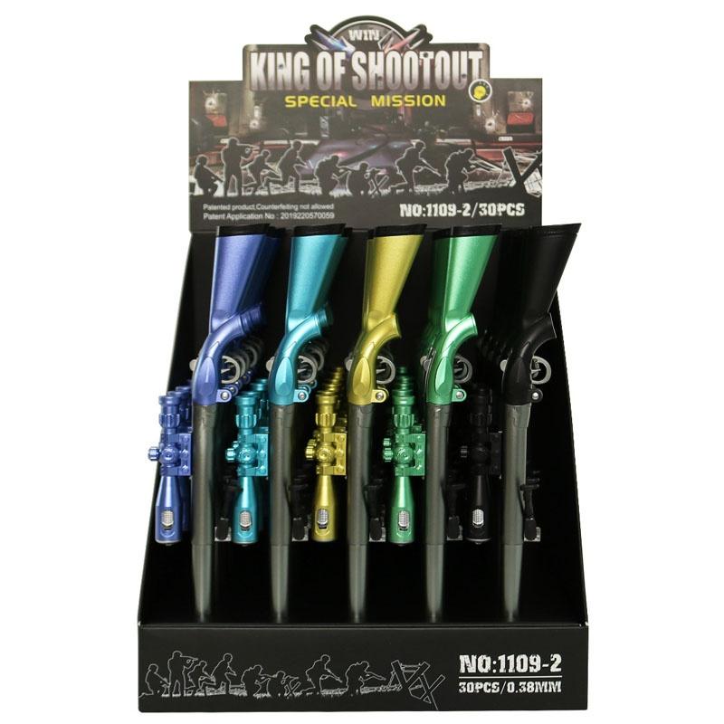 LED Light Creative Sniper Rifle Modeling Gel Pen Weapons Pen Black Refill 0.38mm Kids Gift Toys Stationery School Supplies