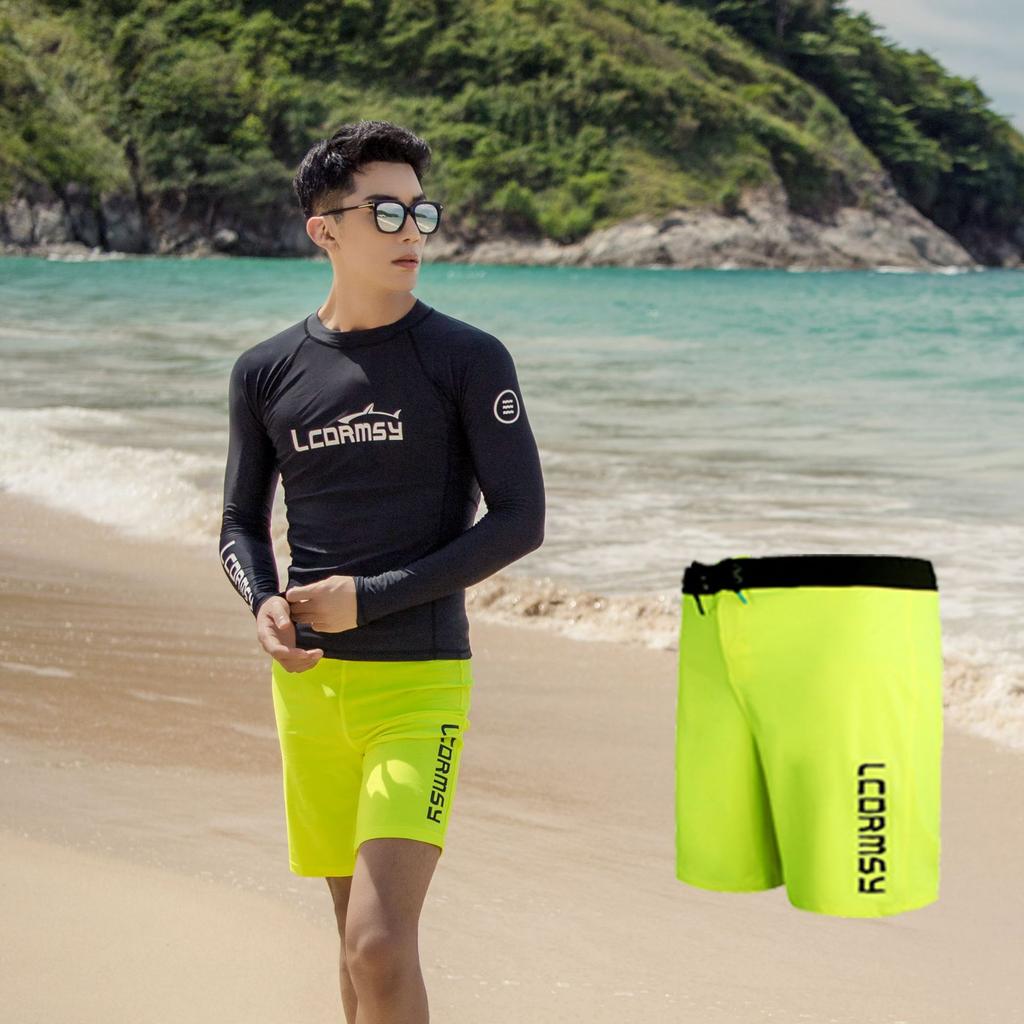 Men's Swim Trunks Quick Dry Beach Surfing Running Swimming Drawstring Shorts