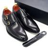 Fashion Double Monk Strap Oxford Shoes Mens Handmade Genuine Leather Buckle Men's Dress Shoes Formal Wedding Office for Men Footwear