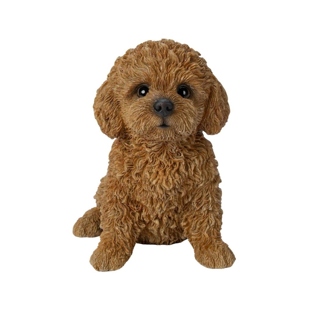 Ubia Sitting Toy Poodle, Red, 13 X 9 X 13.5 Cm, Doll Figurine, Animal Ornament, Garden Decor, Dog, H24126-1