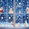 9 Sheets Christmas Window Clings Cute Santa Snowman Reindeer Merry Christmas Glass Stickers Winter Wonderland Window Decals