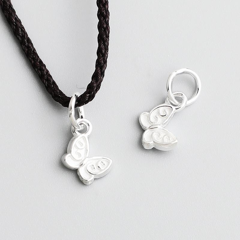 S925 Sterling Silver Retro Butterfly Pendant for DIY Jewelry