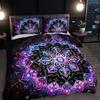 3pcs Purple Bohemian Circle 3D Printed Bedding Set Cozy Soft Duvet Cover King Queen Twin Size Birthday Gift Bedroom Decoration