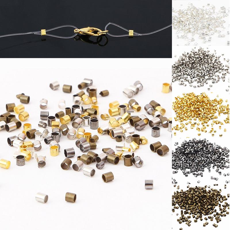 End Beads 500PCS/Lot Bracelets For Jewelry Making DIY Stopper Supplies 1.5 2.0mm Crimp Findings Necklace Copper Tube High Quality Spacer Beads