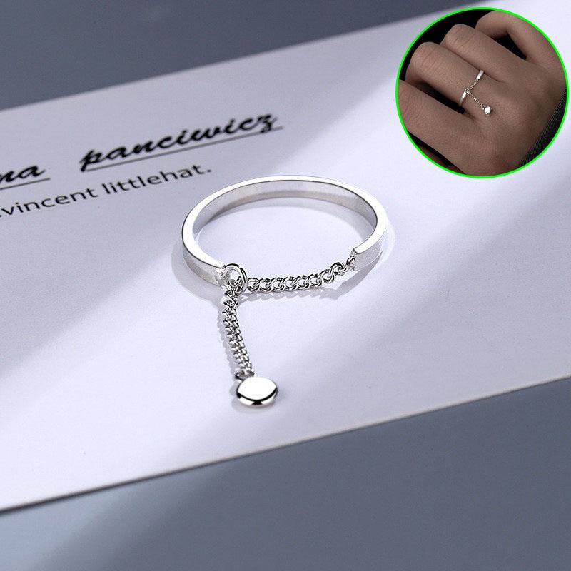 1 Pcs Rings Chain Bead Pendant Ring Lucky Small Bean Chain Beautiful Element Circle Contracted Lndividuality