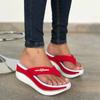 Summer Women's Wedge Heel Thick Bottom Flip Flops Platform Slippers Outdoor Leisure Platform Height Increasing Sandals Plus Size 35-43