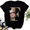 Summer Women's Fashionable Simple Floral Letter Printed Pure Cotton Short Sleeved Women's T-Shirts Women’s
