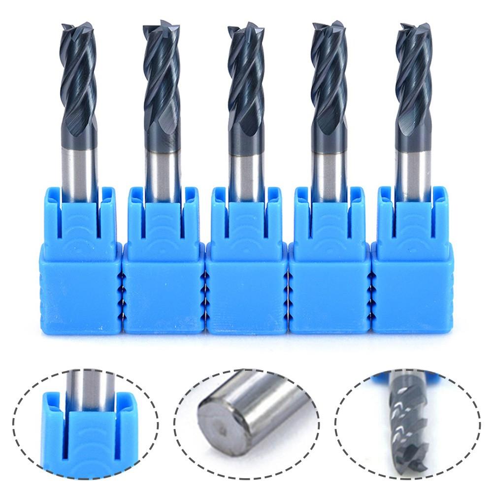 5 шт. Фреза концевая твердосплавная 4-заходная хвостовик 6 мм CNC HRC45 TIALN