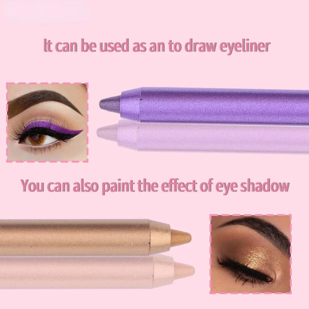 12 Colors Pearlescent Lasting Eye Liner Pencil Colourful Pigment Waterproof Eyeliner Makeup Eye Cosmetics Eyeliner Pencil