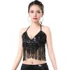 Women Sparkling Sequin Tops Belly Dance Fringe Costume Glitter Factor Party Sparkling Tops Festival Attire Carnival Outfit