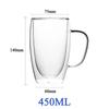 1-6PCS 80-450ML Heat Resistant Double Wall Tea Glass Cup Beer Coffee Handmade Creative Cold Beverage Transparent Drinkware Set