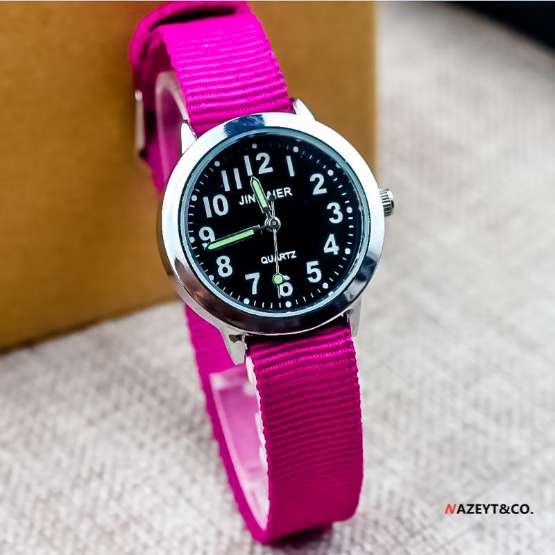 Детские повседневные спортивные цифровые кварцевые часы со светящимися стрелками и нейлоновым ремешком