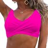 Women  Bikini Top Tummy Swim Tops V Neck Bathing Suit Top No Bottom