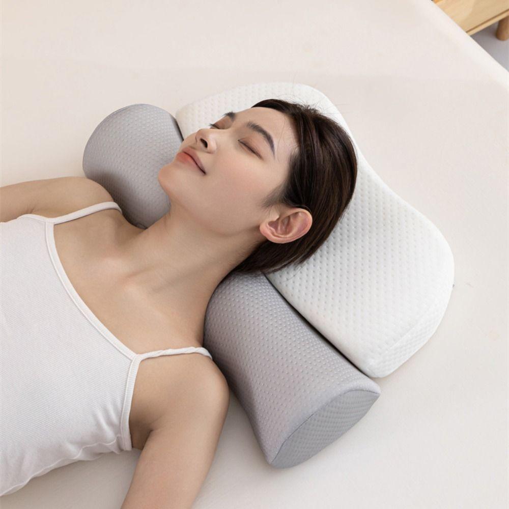 Slow Rebound Spine Traction Pillow Adjustable Neck Bolster Pillow Cervical Neck Pillow Bed Pillow