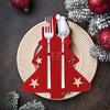 12Pcs Christmas Tableware Holder Flatware Bag Xmas Tree Cutlery Pockets Dinner Knife Fork Covers for Holiday Home Party Decorations CDN
