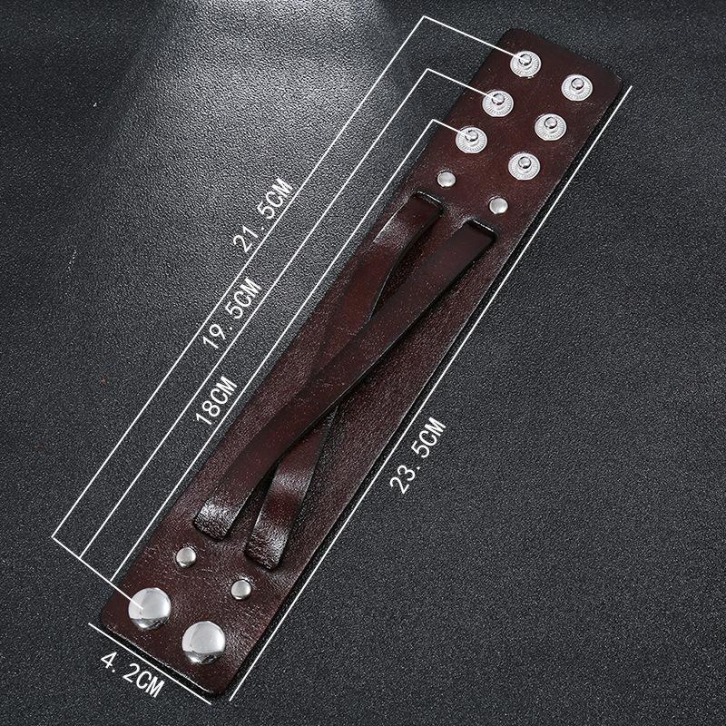 PU Leather Bracelet Punk Vintage Couple Bangle for Men Jewelry Gift