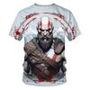Men's Fashion Game Character 3D Printed T-Shirt Hip Hop Trend Harajuku Streetwear Round Neck Short Sleeve God of War Summer