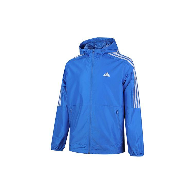 Adidas Casual Sports Hooded Jacket Men Outerwear Blue FT2834