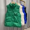 Winter Autumn Women's Stand Collar Solid Color Sleeveless Warm Vest Jacket Ladies Loose Chic White Duck Down Coat