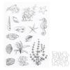 Transparent Stamp Cutting Die Clear Rubber DIY Journal Sea Horse Conch Seabed Pattern Craft