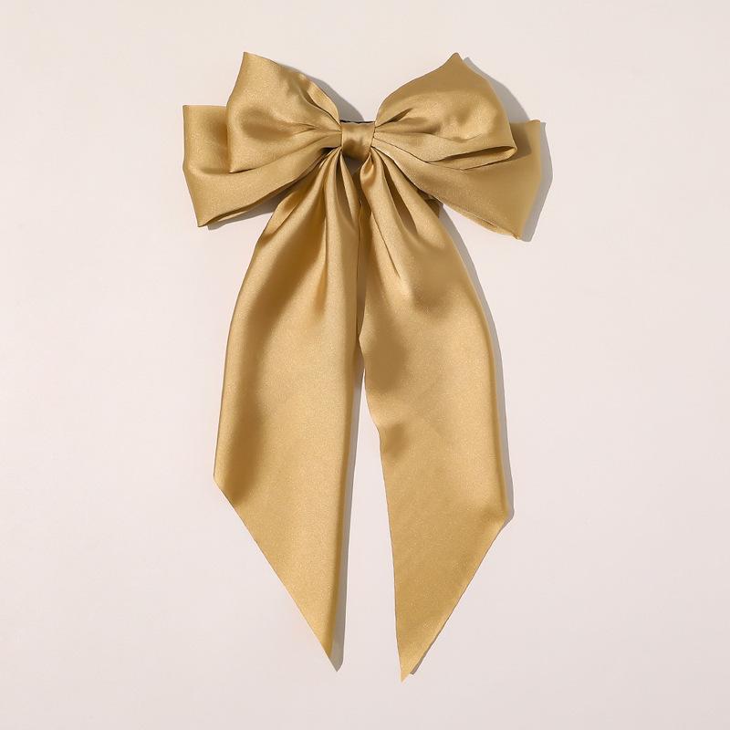 Woman New Bowknot Streamer Hairpin Chiffon Ribbon Barrette Bow Back Head Spring Clip Headwear Fashion Hair Accessories