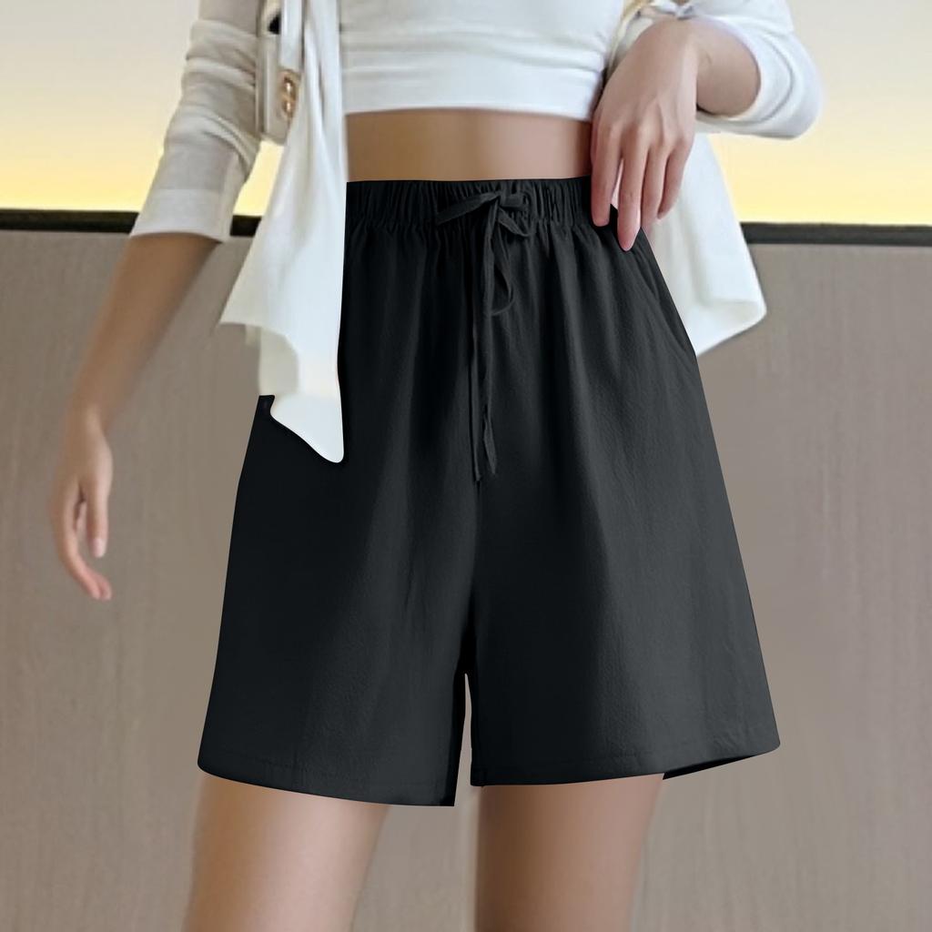 Women's Solid Color Linen Cotton Hemp Casual Sports Casual Shorts Pants