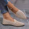 Summer Mesh Fabrics Breathable Flats Women Shoes Ventilate Lace Leisure Loafers Mom Shoes Comfort Casual Light Sneakers