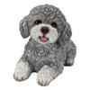 Ubia Toy Poodle Looking Up, Gray, 16.5 X 8 X 11 Cm, Doll Figurine, Animal Ornament, Garden Decoration, Realistic, Cute Dog, H24093-2