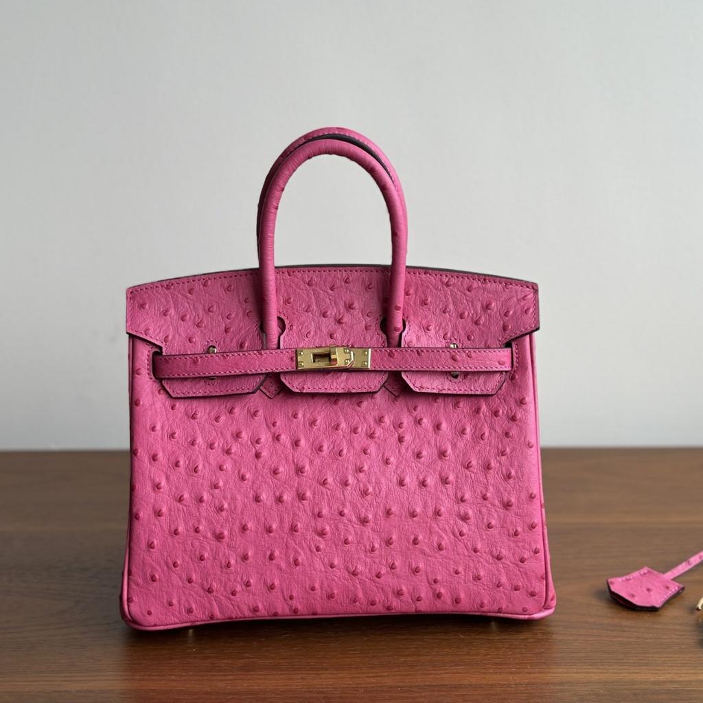 Platinum Lining Version Ostrich Pattern Cowhide Upgrade Style Fashion Large Capacity Womens Handbag