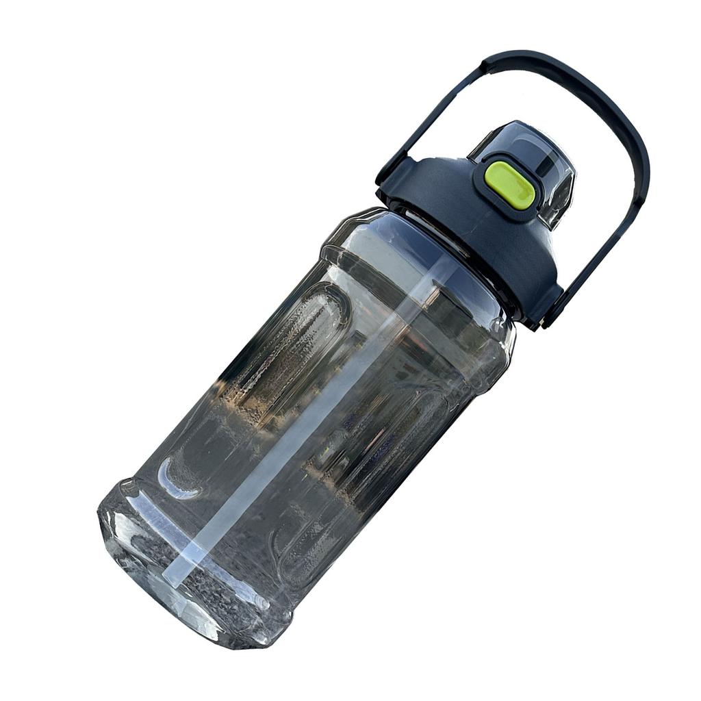 2000ml Water Bottle PC Plastic Leakproof High Capacity Sport Drinking Bottle with Straw for Gym Outdoor