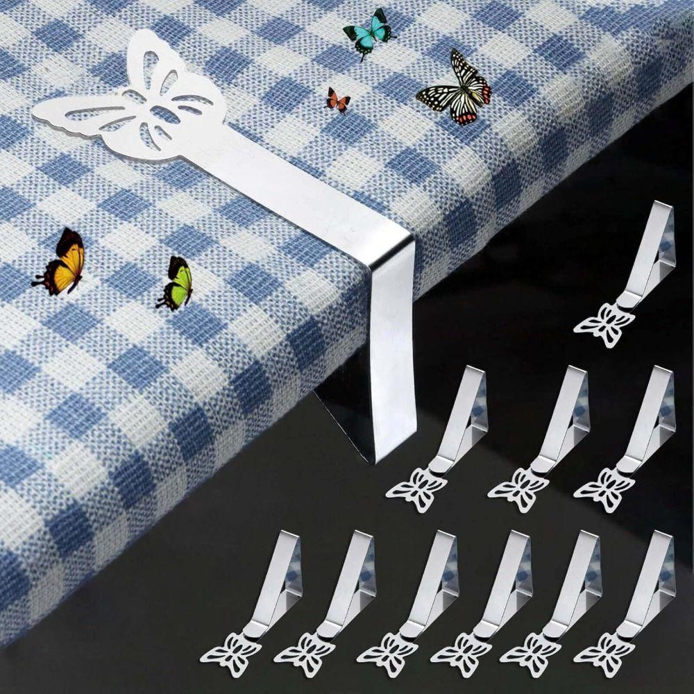 12pcs Stainless Steel Tablecloth Clips Multi-functional Picnic Table Clips  Picnic Supplies