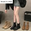 Designer Square Toe Women Ankle Boots Fashion Slip On Shoes  Spring Autumn Flats Laides Concise Short Booties