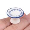 1:12 Dollhouse Miniature Ceramic Fruit Dish Plate Tall Tray Cake Plate Tableware Kitchen Model Decor Toy Doll House Accessories