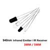 200PCS 3mm 5mm 940nm LEDs Infrared Emitter and IR Receiver Diode 100 Pairs Light Emitting Receiving DIODES F3 F5