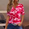 Women's T Shirt Tee Print Button Short Sleeve Daily Weekend Fashion Basic V- Neck Regular Top
