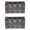 2 Pcs Terminal Strip Block 100A 600V Large Current Easy Wiring Ground Circuit Terminal Block 3