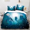 Пододеяльник Дельфин Размер Кинг-сайз Квин-сайз Прекрасный Постельный Комплект Морская Жизнь Для Детей Мальчиков Девочек Милый Океанский Животный 2/3шт Полиэстеровый Пододеяльник