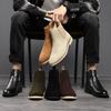 Men's Classic Retro Chelsea Boots Cow Suede Genuine Leather Mens British Style Ankle Boot Men Short Boots High-top Casual Shoes
