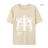 Women T-shirt Short Sleeve Streetwear Blsack Tops Skeleton Print Grunge Gothic Oversized  T-shirt  Streetwear Women's  T-shirt