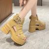 Classic Thick Soled Sandals, Women's New Hollow Thick Heel Sandals, High Top High Heels, Summer Casual Versatile Sandals