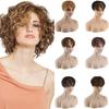 Women 3D Air Hair Extensions Fake Hair Fringe Natural Wig Clip On Hairpiece Light Brown High Temperature Wigs Daily Wear