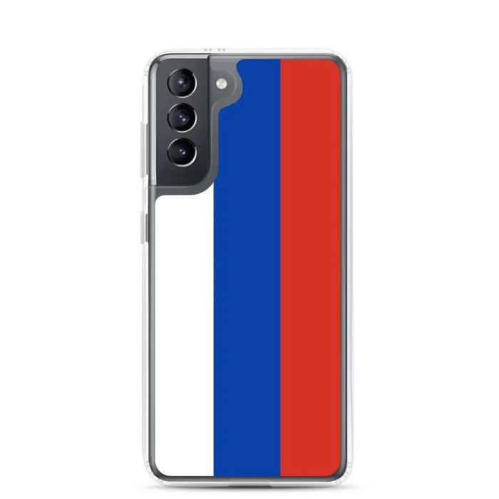 Coque Téléphone - Samsung - Galaxy S21 Plus - Drapeau Russie - Souple - Multicolore