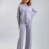 Knitted Sweater Two Piece Suit Women Autumn and Winter Loose Casual Wide Leg Pants Suit
