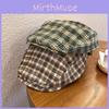 Retro Trendy Grid Print Newsboy Cap Windproof Warm Features Streetwear Casual